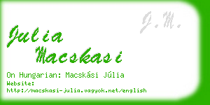 julia macskasi business card