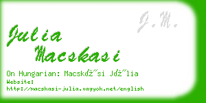 julia macskasi business card